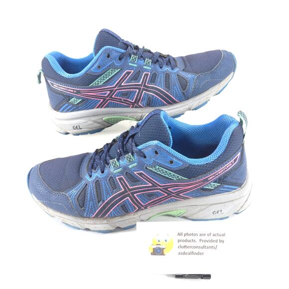Asics Gel-Venture 7 Athletic Lace Up Running Shoes Womens Size 7.5 1012A476 Blue - Picture 5 of 9